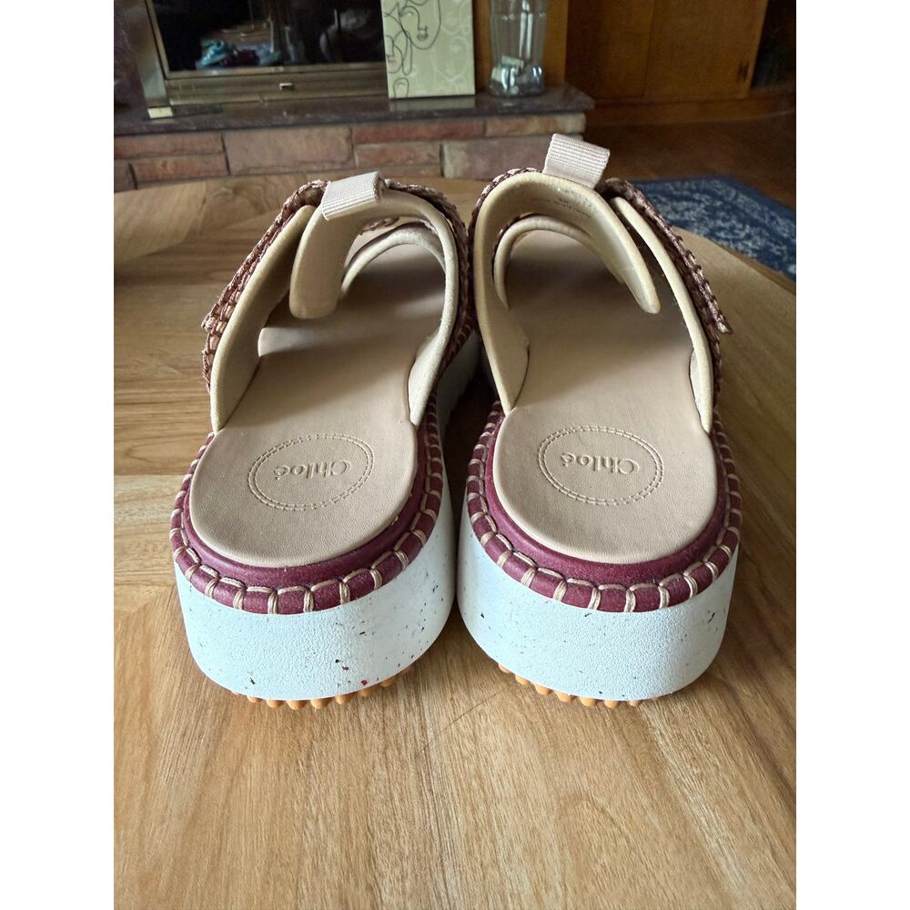 CHLOE Lilli Sporty Suede Platform Slide Sandals Sz. 40 - Picture 4 of 9